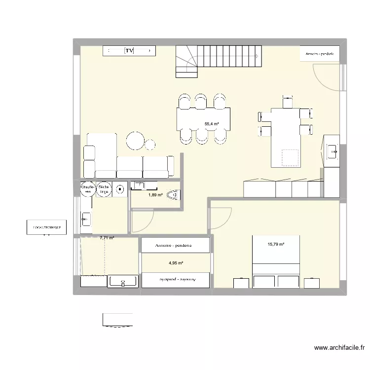 duplex. Plan de 