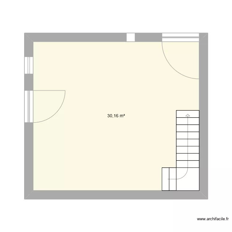 RDC PM. Plan de 1  et 30 m²