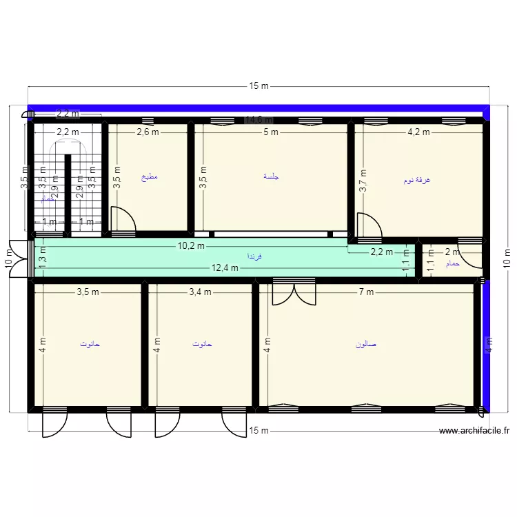 PLAN 15X10 Client 27 45 04 05. Plan de 11  et 126 m²