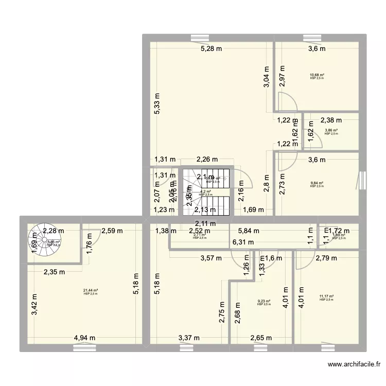 projet avec cote. Plan de 35  et 408 m²