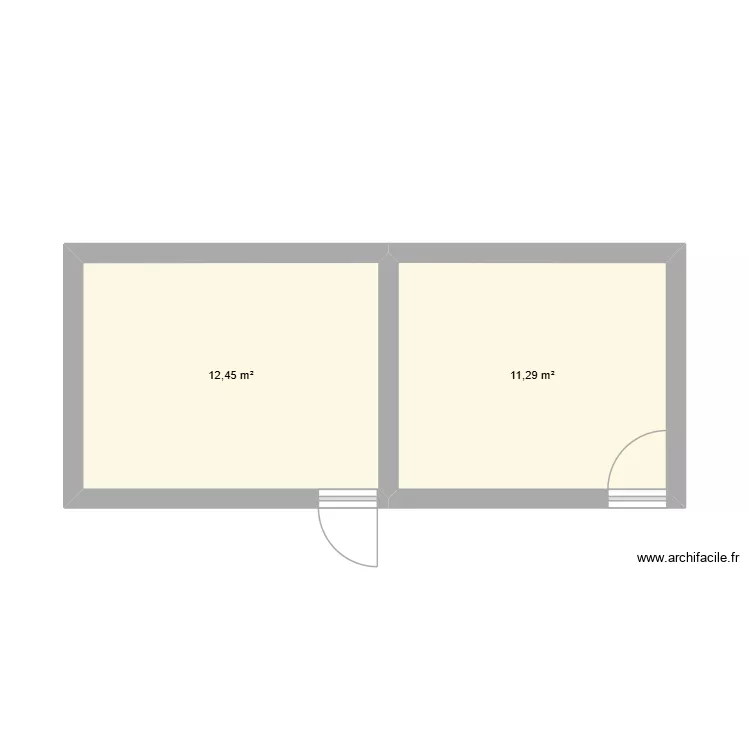 GARAGE 2 CHAMBRES. Plan de 2  et 24 m²