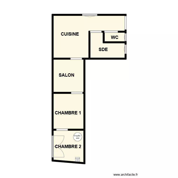 PLAIRE. Plan de 6 pièces et 27 m²
