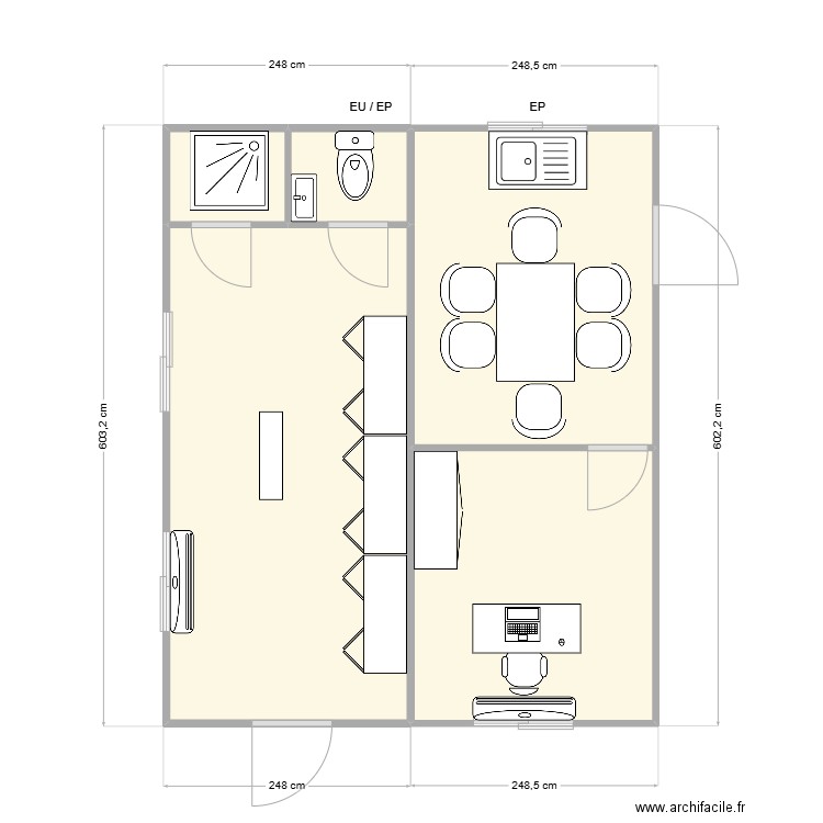 DELUERMOZ CHANTIER GENAS. Plan de 5 pièces et 28 m2