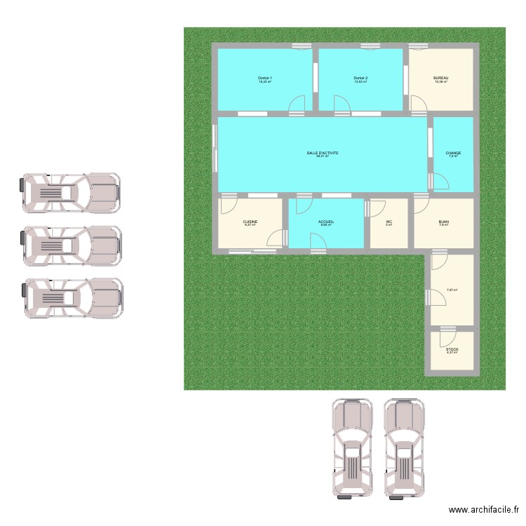 PLAN SURY. Plan de 11 pièces et 131 m2