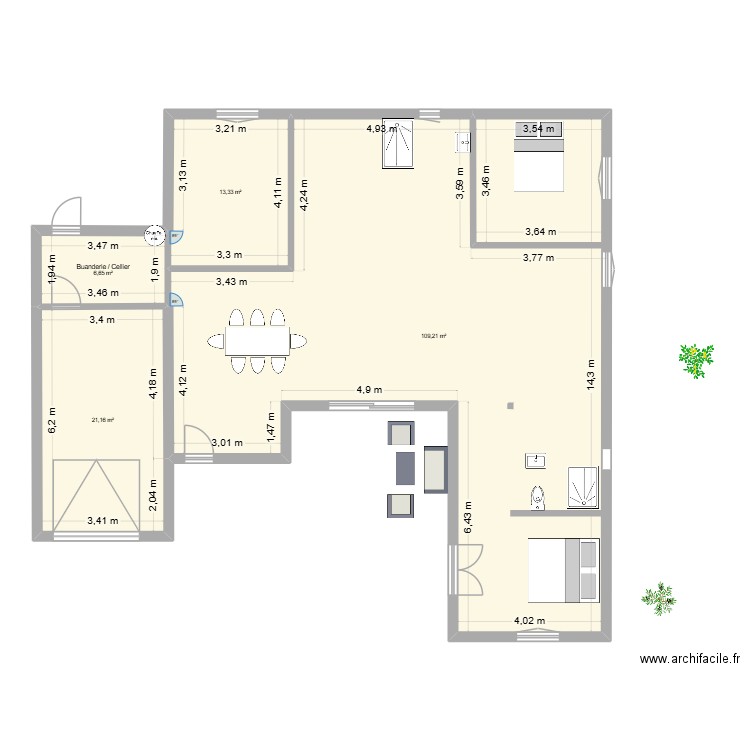 Maubec_2025-v1. Plan de 4 pièces et 150 m2