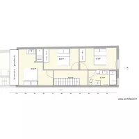 plan avec 3 chambres en haut