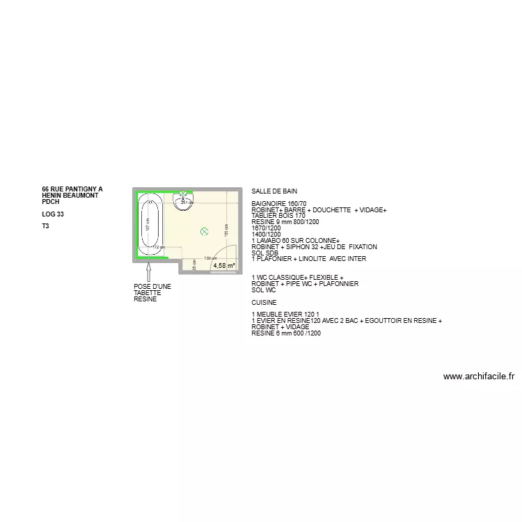 RESIDENCE PANTIGNY LOG 33. Plan de 
