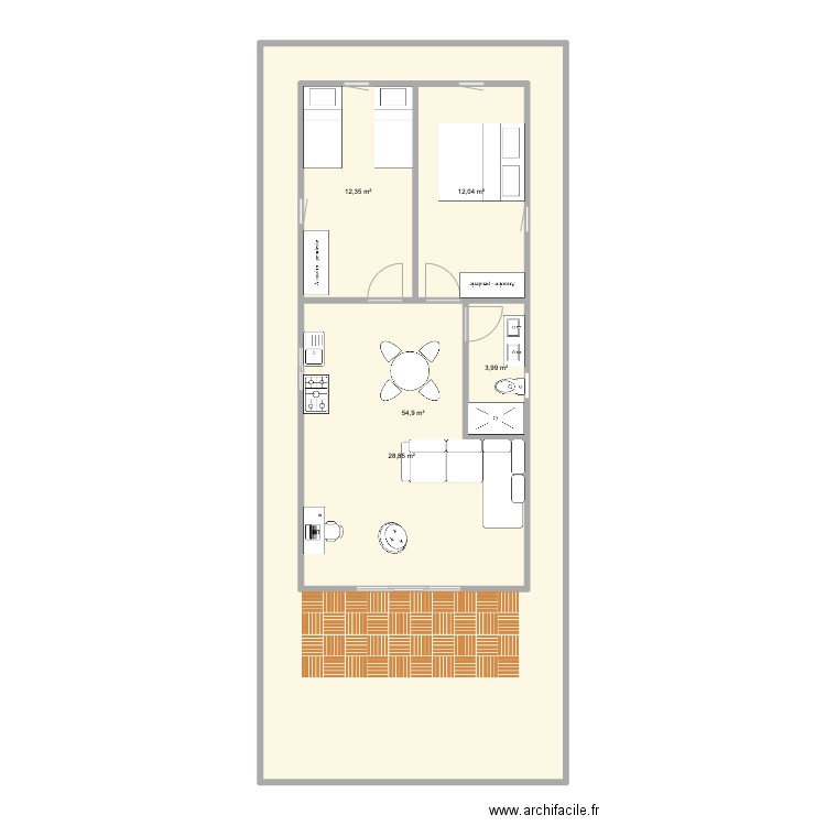 Tiny house. Plan de 5 pièces et 174 m2