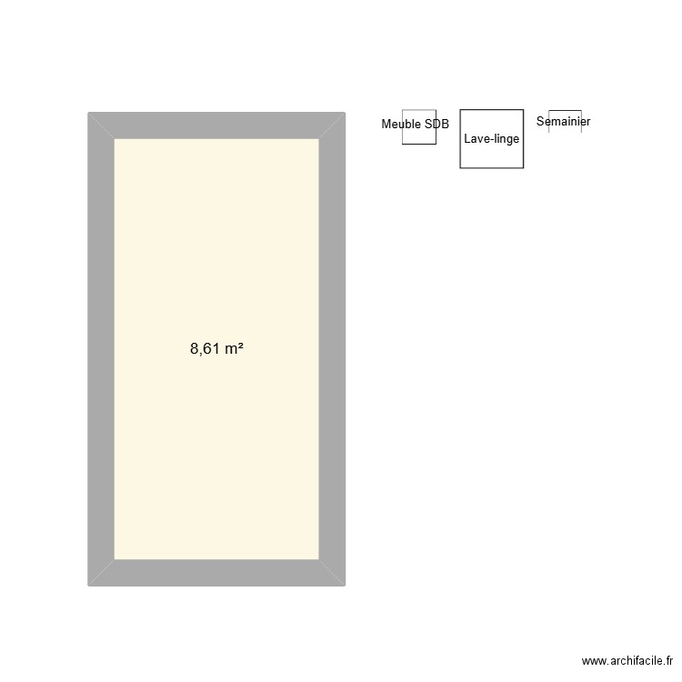 Déménagement. Plan de 1 pièce et 9 m2
