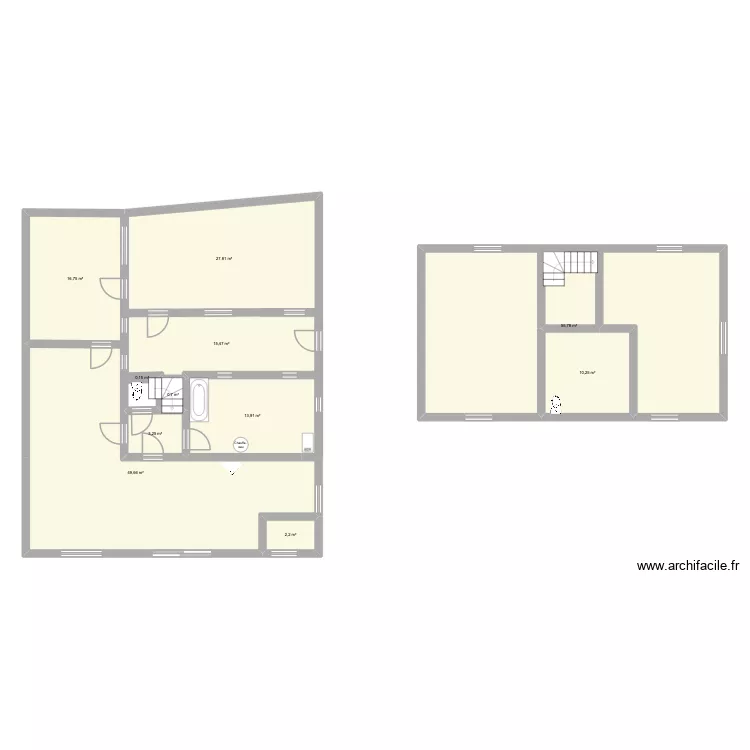 Maison (variation 1). Plan de 11 et 196 m² Maison (variation 1). Plan de 11 et 196 m²