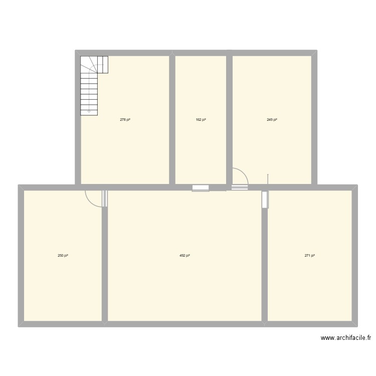 plan 1. Plan de 6 pièces et 158 m2