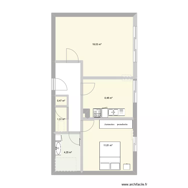 46rCazeneuve. Plan de 6  et 45 m²