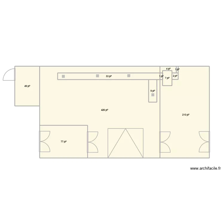 coreshack. Plan de 11  et 76 m²