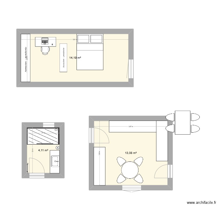 chambre émile V1. Plan de 0 pièce et 0 m2