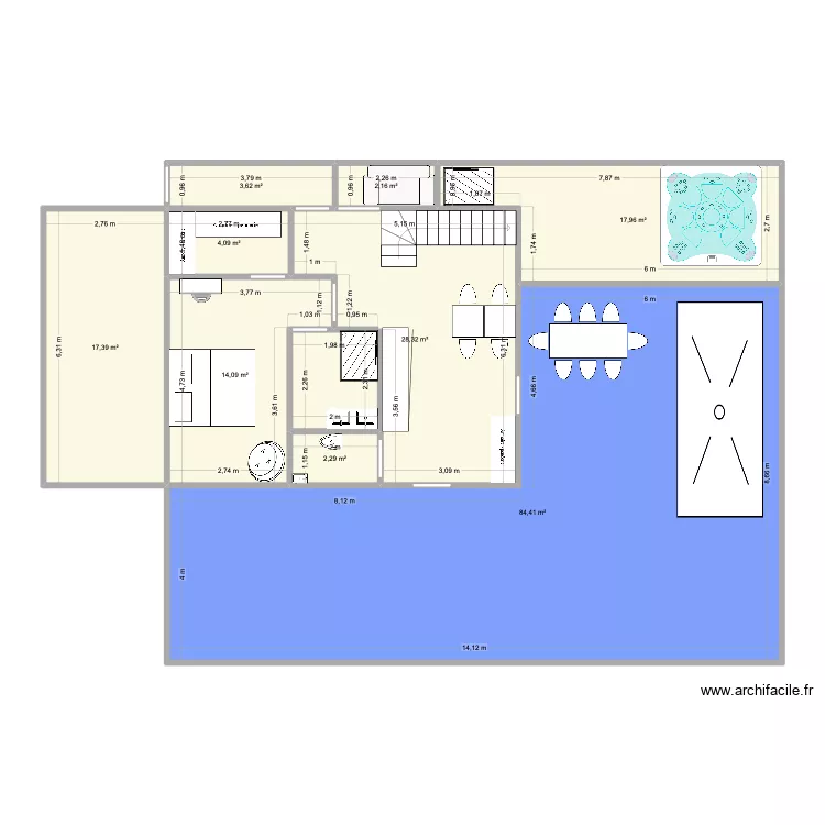 MAISON SECONDAIRE. Plan de 9  et 174 m²