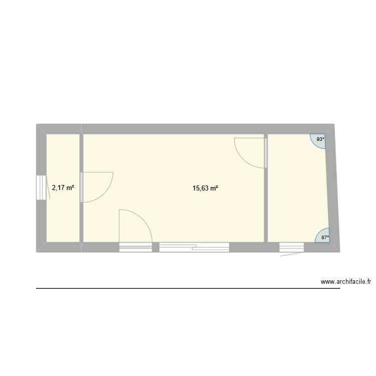 garage. Plan de 2 pièces et 18 m2