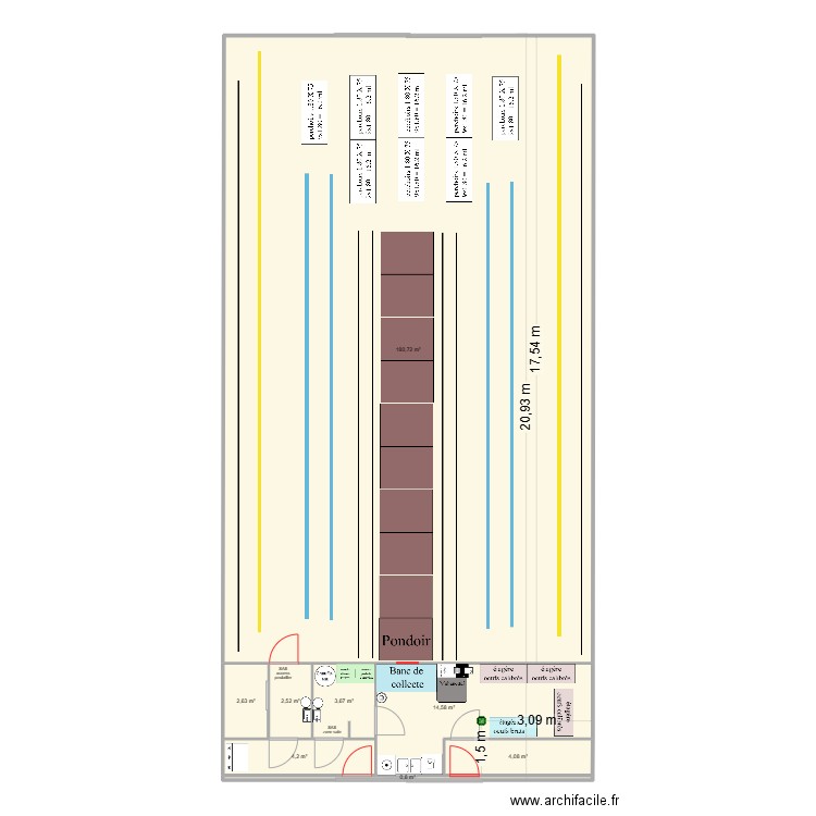batiment élevage-21m-avec CEO-juin. Plan de 8 pièces et 213 m2