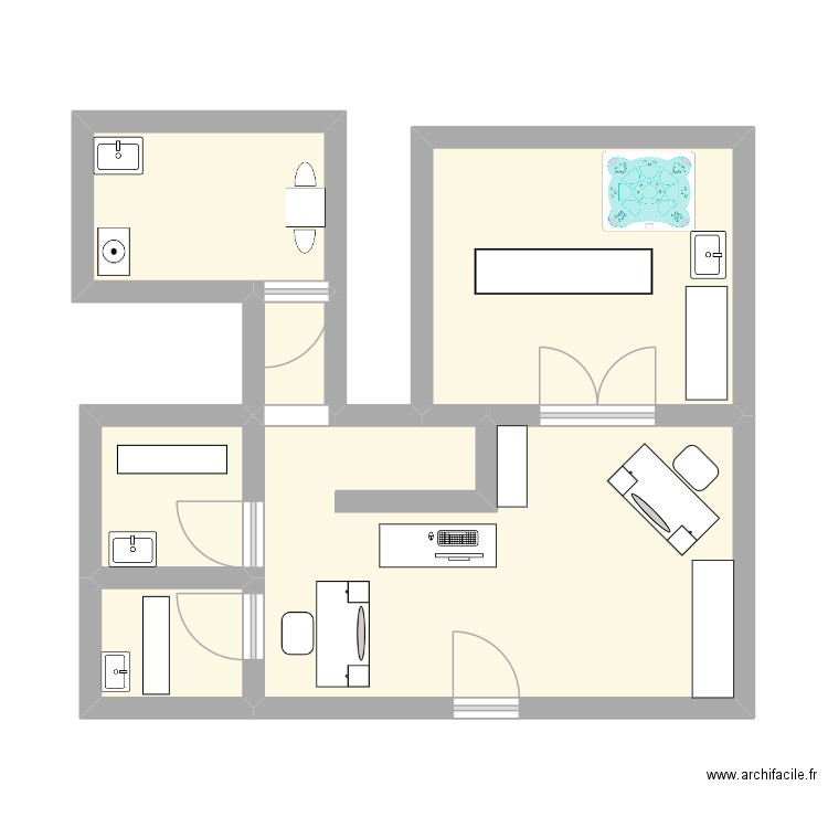 plans harmonie beaute. Plan de 6 pièces et 41 m2