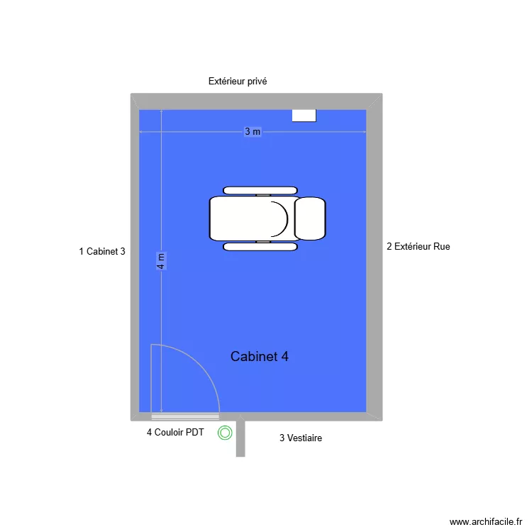 31719 Cabinet 4. Plan de 1  et 12 m²