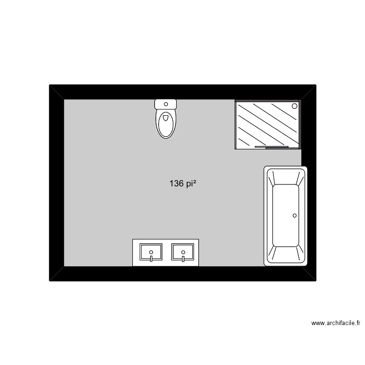 Maison. Plan de 1 pièce et 13 m2