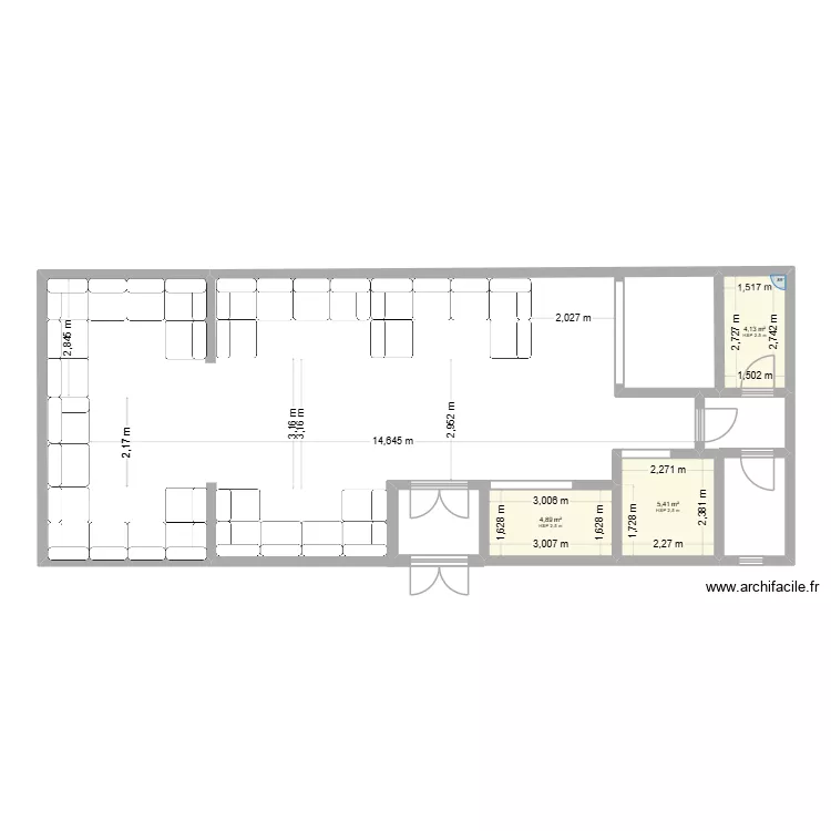 dubreka. Plan de 3  et 14 m²