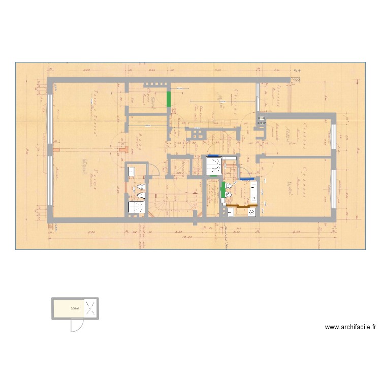 foglio di lavoro. Plan de 0 pièce et 0 m2