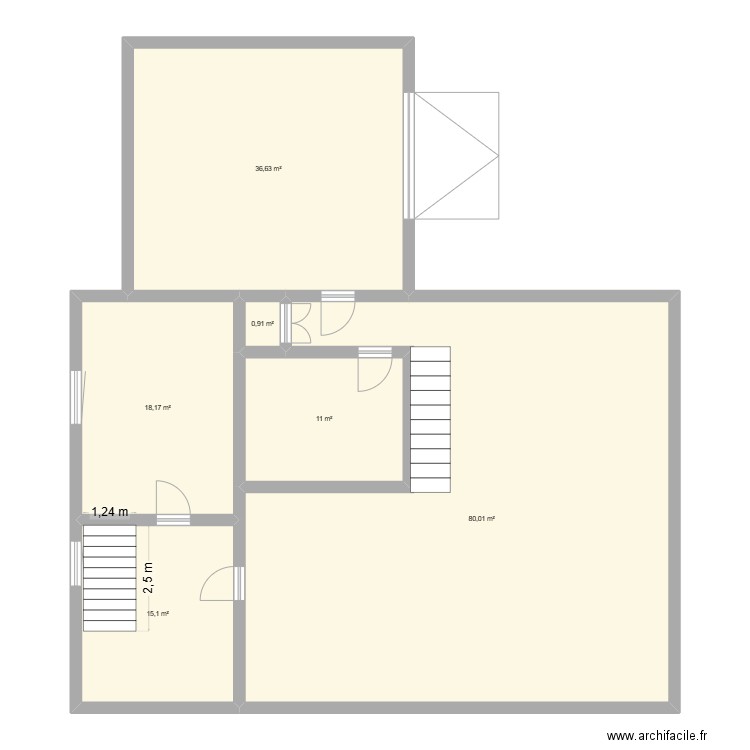 Maison. Plan de 6 pièces et 162 m2