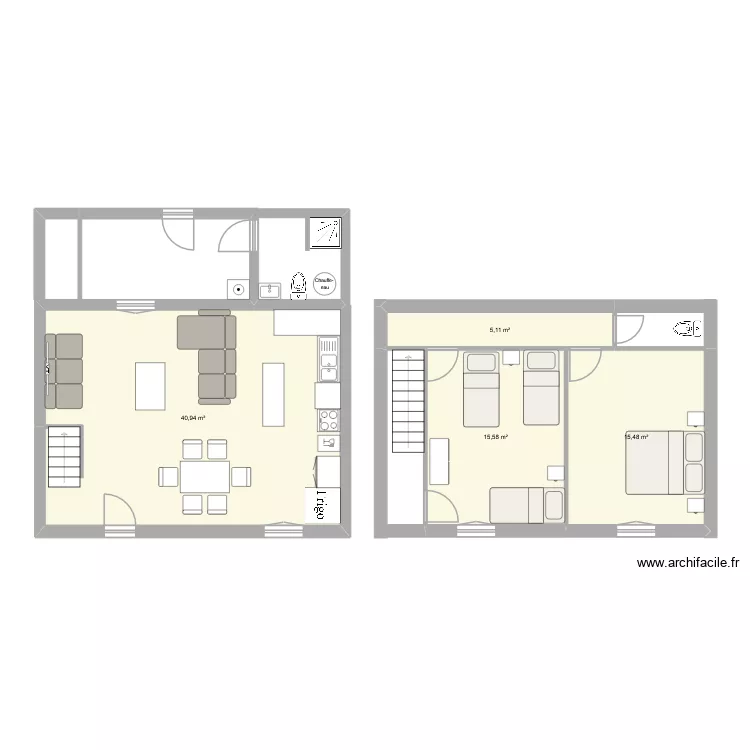 Maison Plouzévédé. Plan de 4 et 77 m² Maison Plouzévédé. Plan de 4 et 77 m²
