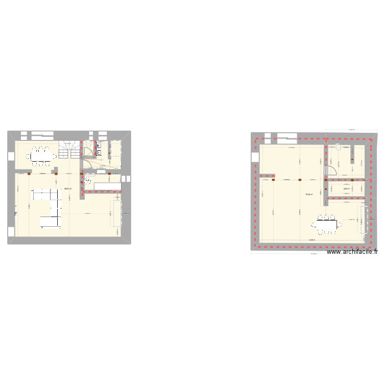 salon salle de bain 3. Plan de 3 pièces et 160 m2
