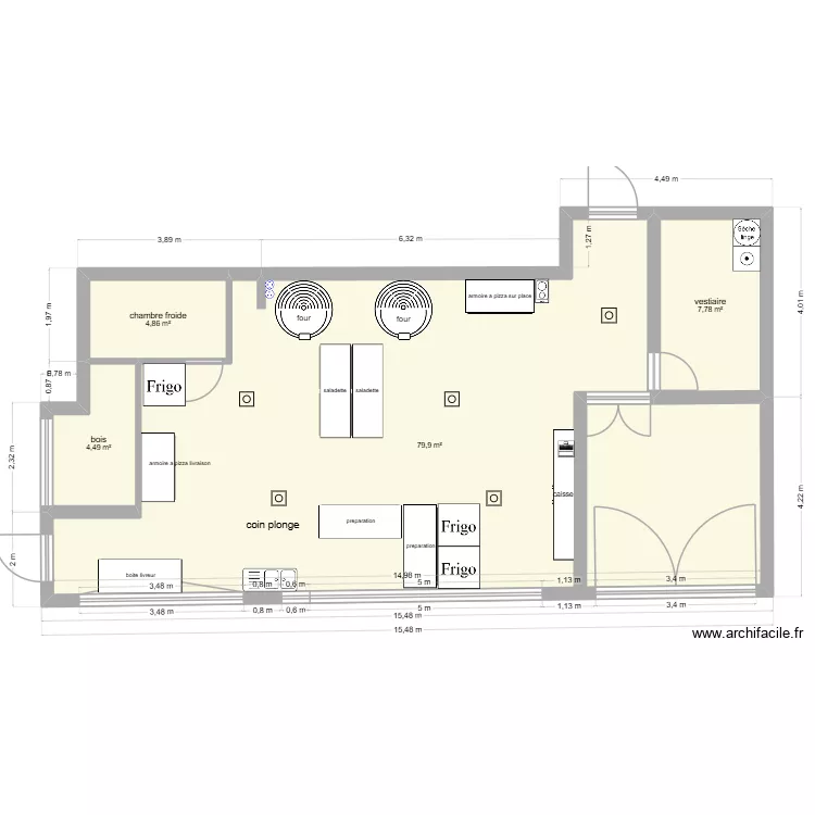 pizzeria. Plan de 4 et 97 m² pizzeria. Plan de 4 et 97 m²