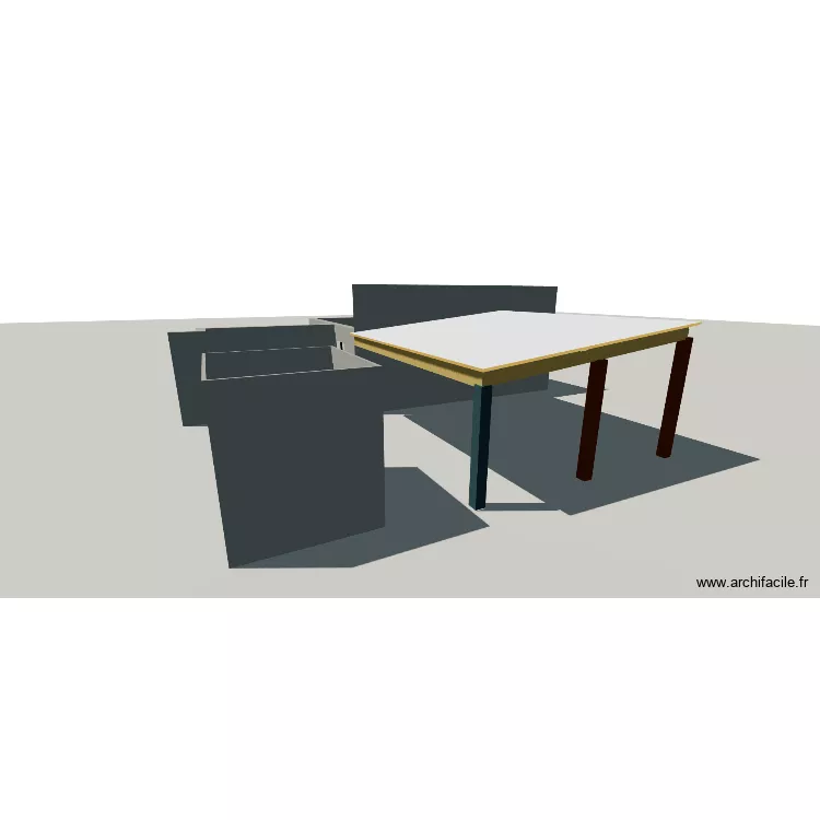 Carport. Plan de 2 Pièces et 41 m²