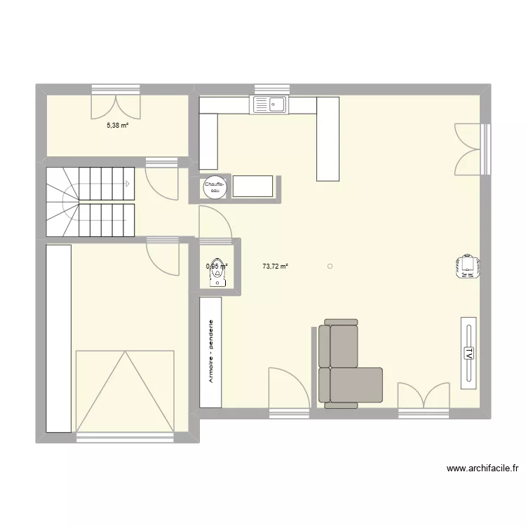 POL_RDC_Murs_modif1. Plan de 3  et 80 m²
