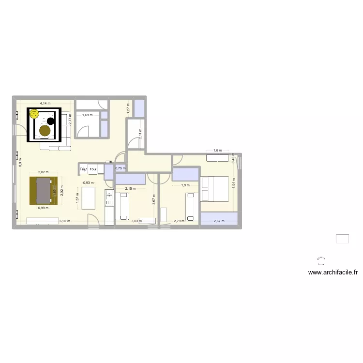 Appart dardilly_devis_reov. Plan de 14  et 110 m²
