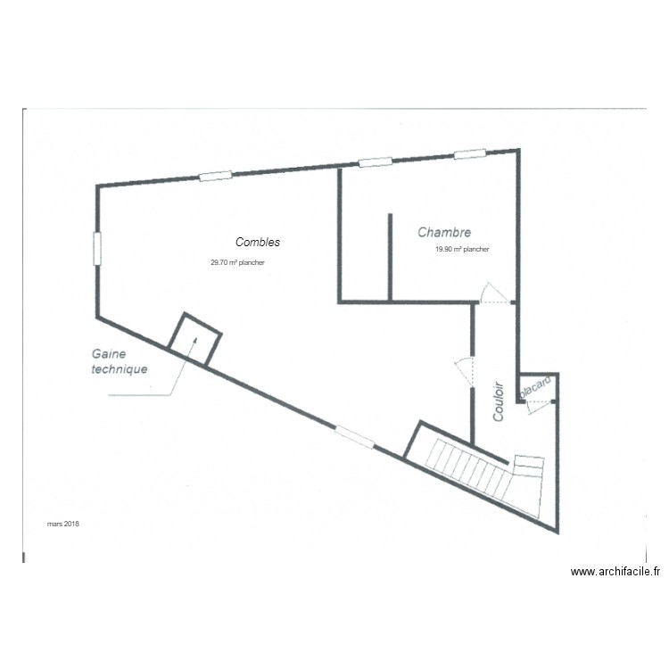 Combles F3 2018. Plan de 0 pièce et 0 m2