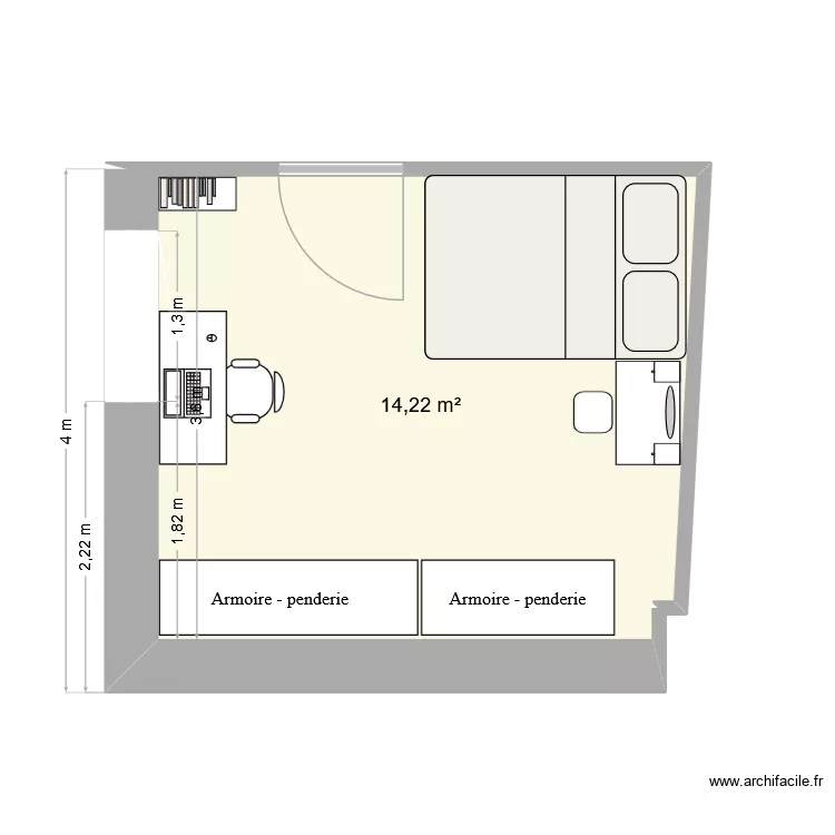 chambre Juju 2026. Plan de 1 et 14 m² chambre Juju 2026. Plan de 1 et 14 m²
