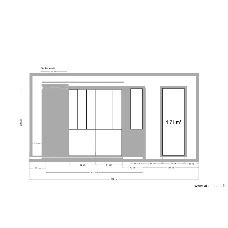 PORTE GARAGE ter2. Plan de 1 pièce et 2 m2