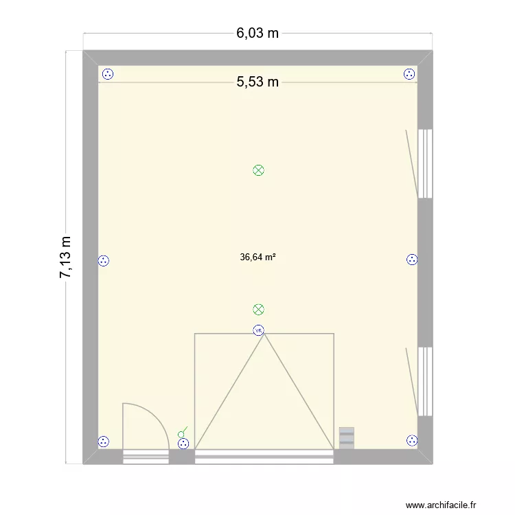 savin. Plan de 1  et 37 m²