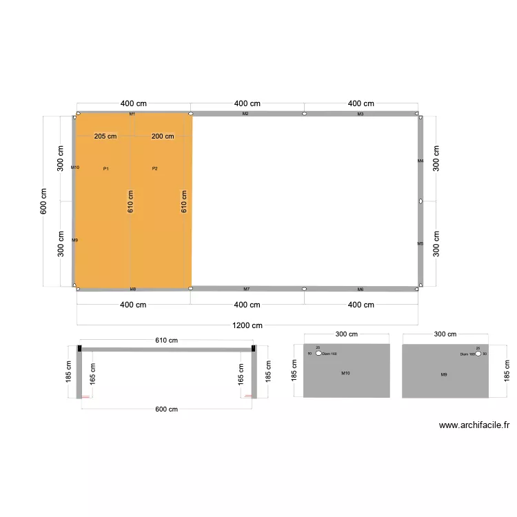 escarbasier fosse. Plan de 