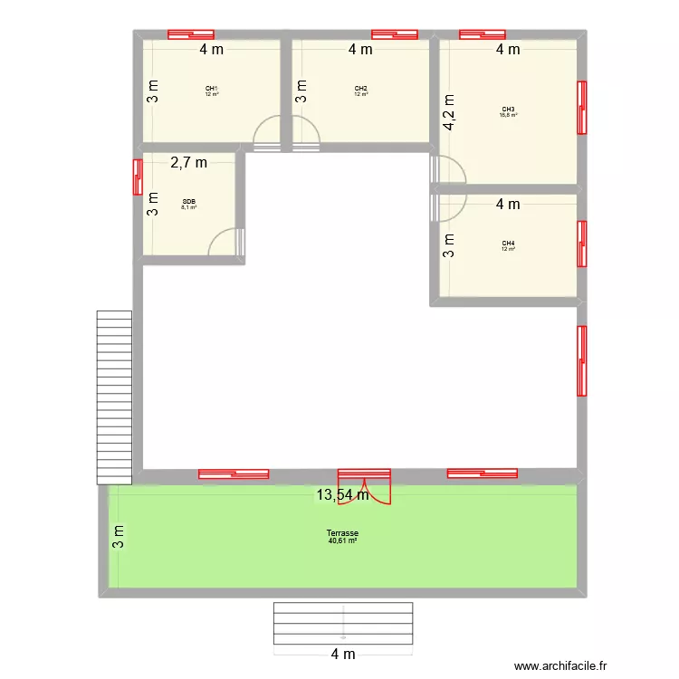 plan 05. Plan de 6 pièces et 102 m²