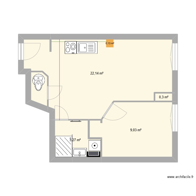 Plan appartement 3 jai. Plan de 4 pièces et 35 m2
