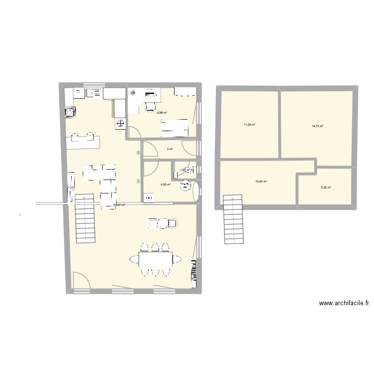 plan réno v2. Plan de 9 pièces et 115 m2