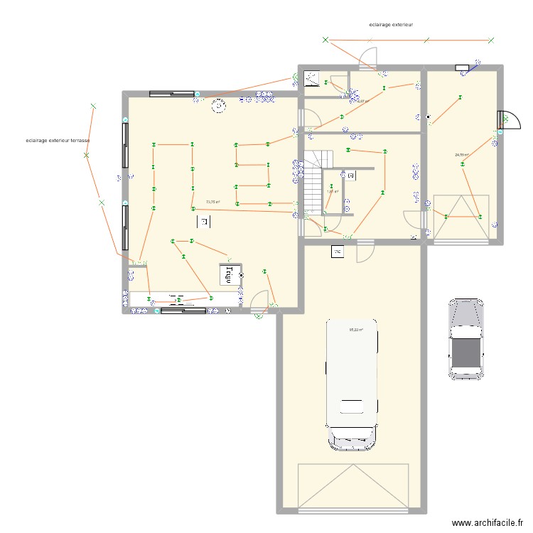 ORCINES FERNAND. Plan de 5 pièces et 213 m2