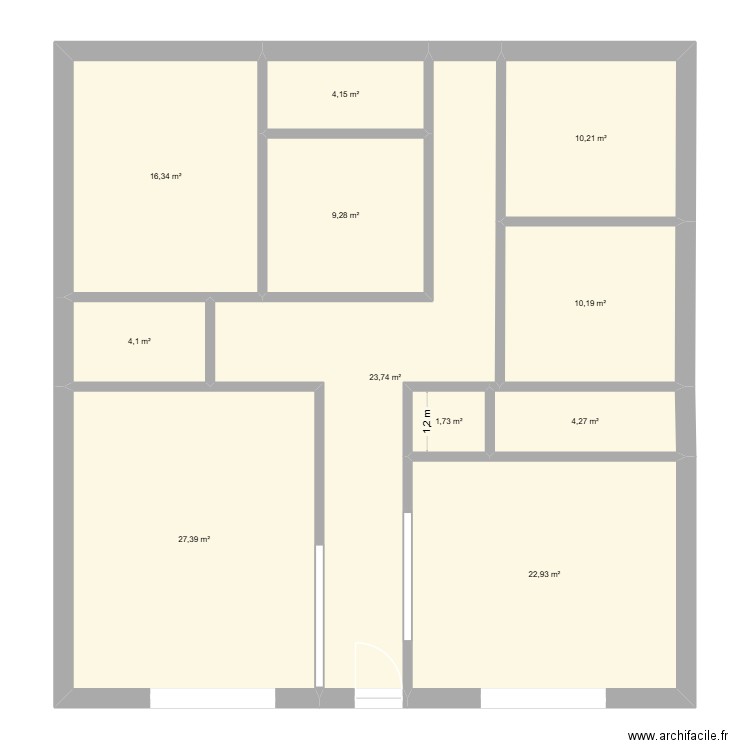 plan de base. Plan de 11 pièces et 134 m2
