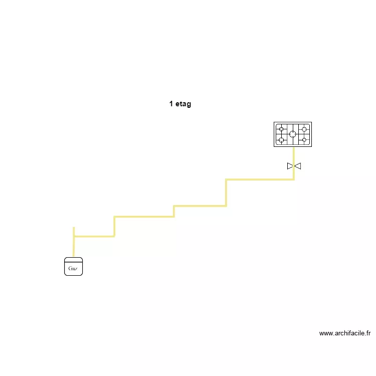 gaz ruman 1er etag. Plan de 