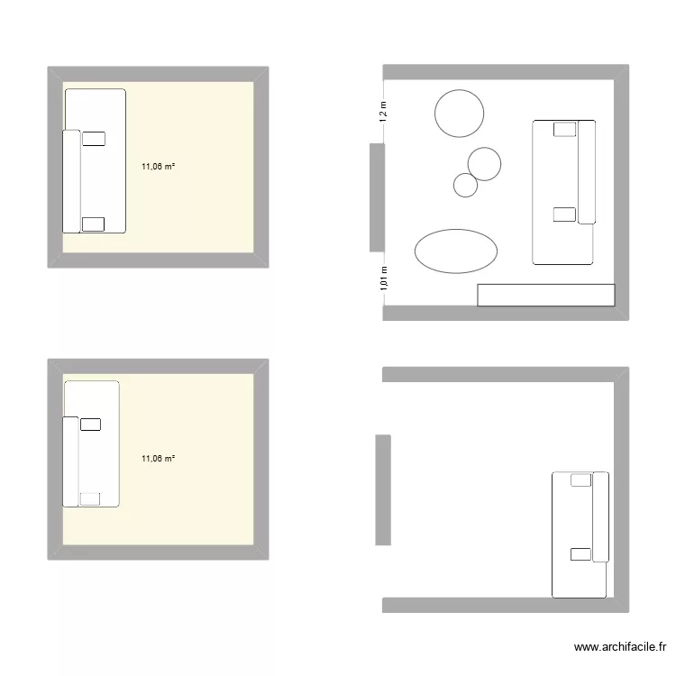 canape. Plan de 2 et 22 m² canape. Plan de 2 et 22 m²