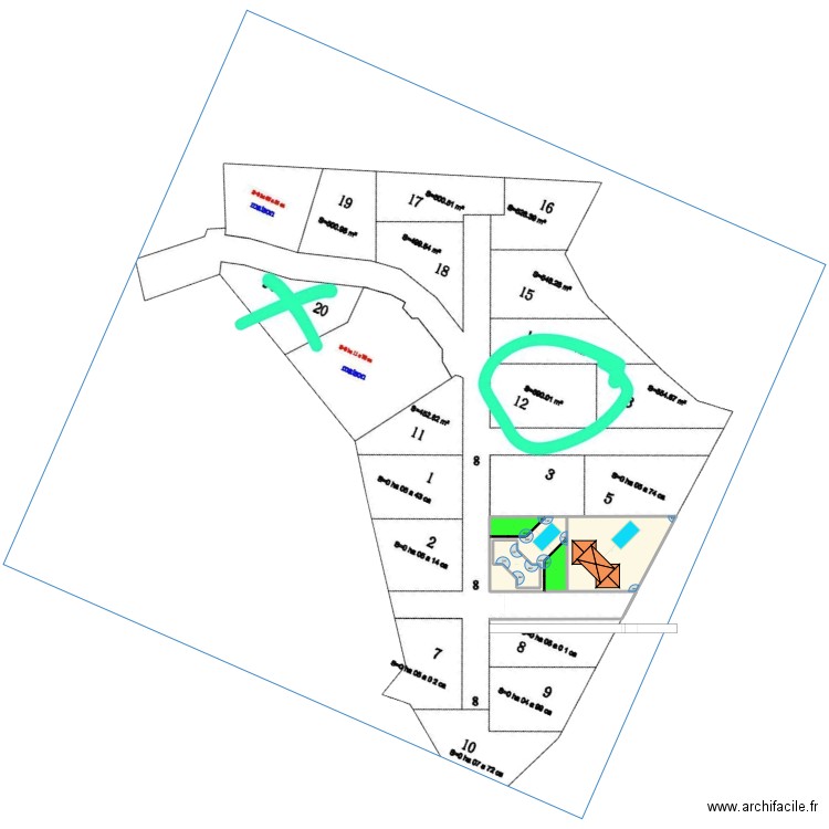 chez Issa V 2V2. Plan de 5 pièces et 1197 m2