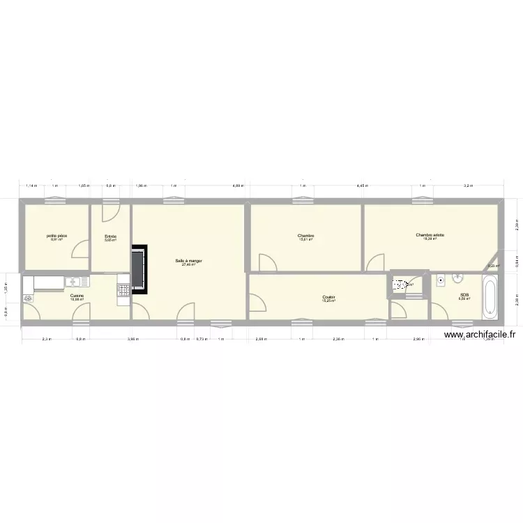 Maison Tartigny existant. Plan de 10 Pièces et 109 m² Maison Tartigny existant. Plan de 10 Pièces et 109 m²