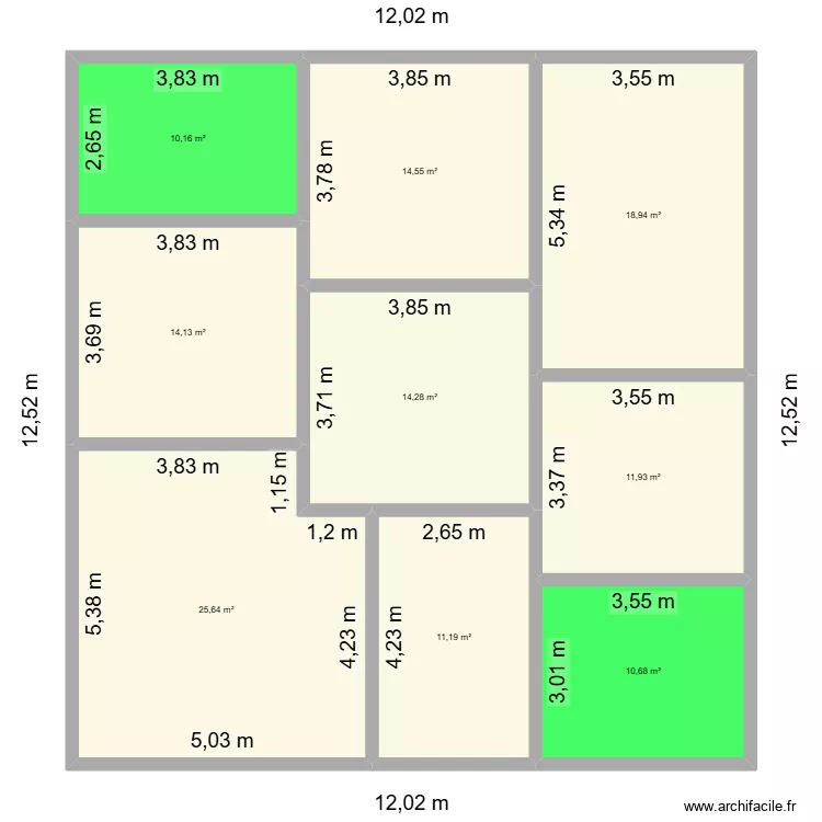 khfgfdf. Plan de 9  et 132 m²
