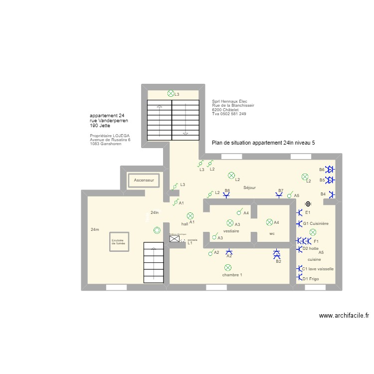24LN LOJEGA. Plan de 3 pièces et 25 m2