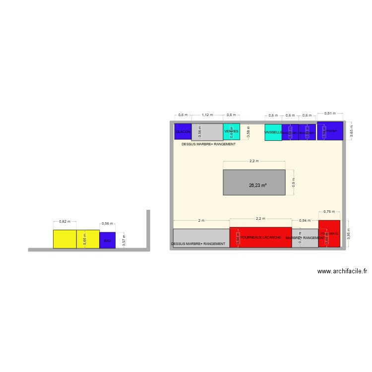 saadé. Plan de 1 pièce et 26 m2